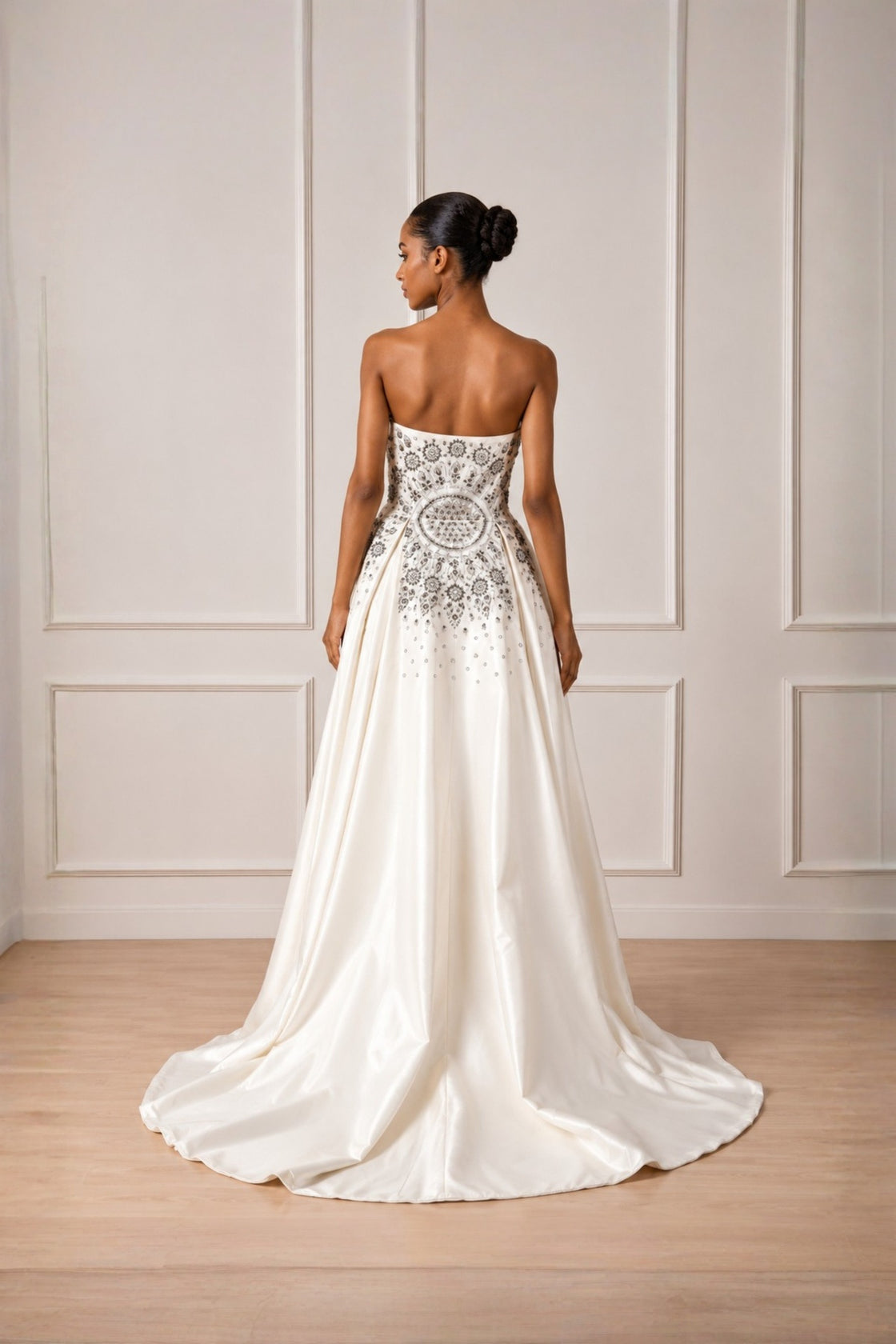Ivory Off Shoulder Dress With Gather And Pleat Highlight