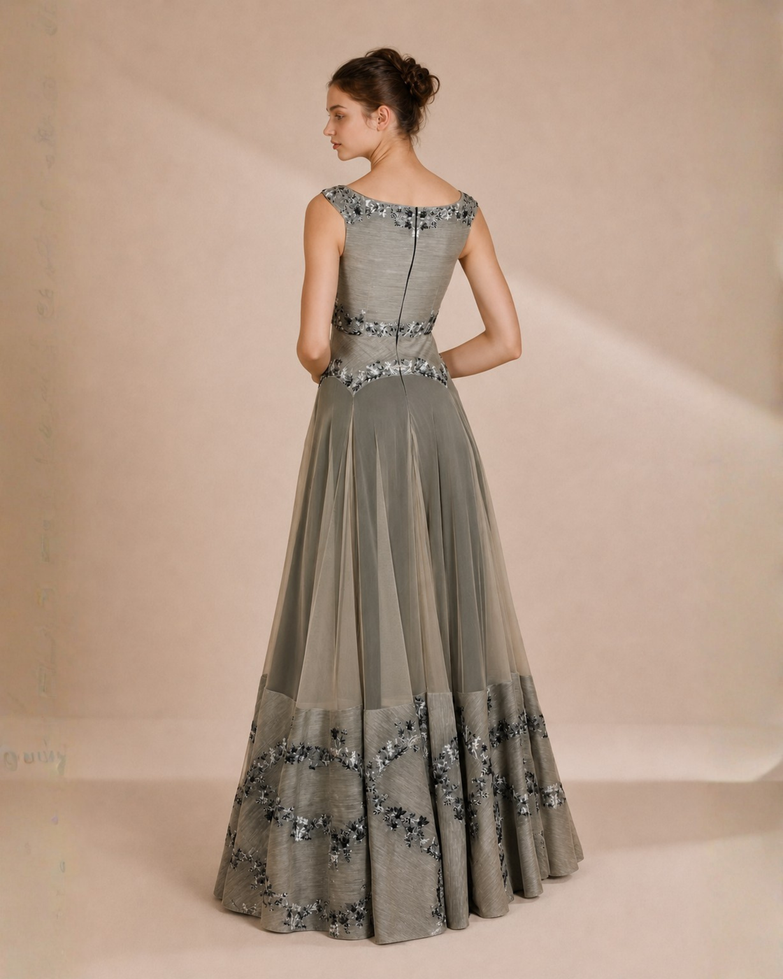 Fit & flare Embroidered Gown