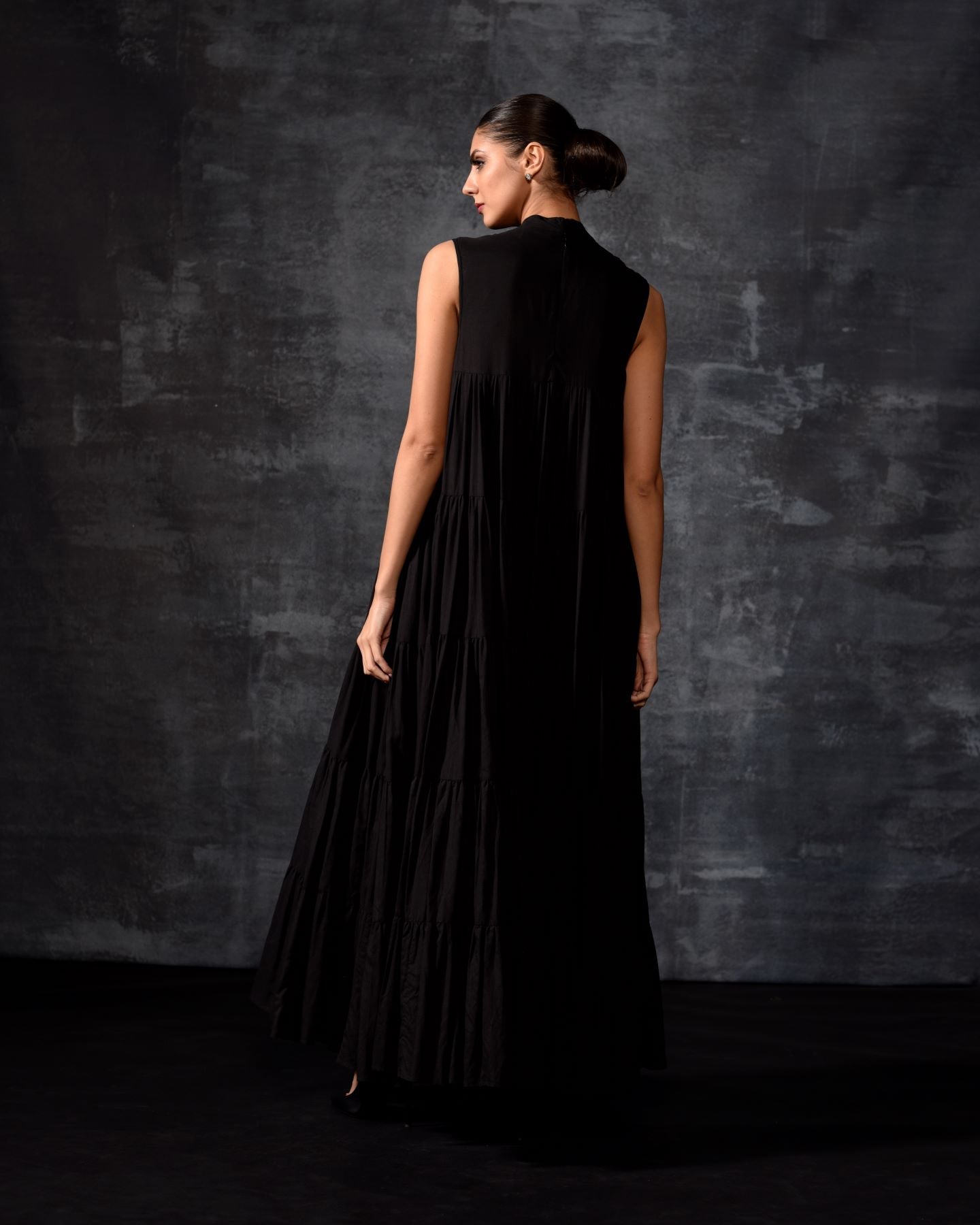 Black Sleeveless Embroidered Maxi Dress - samantchauhan Apparel & Accessories