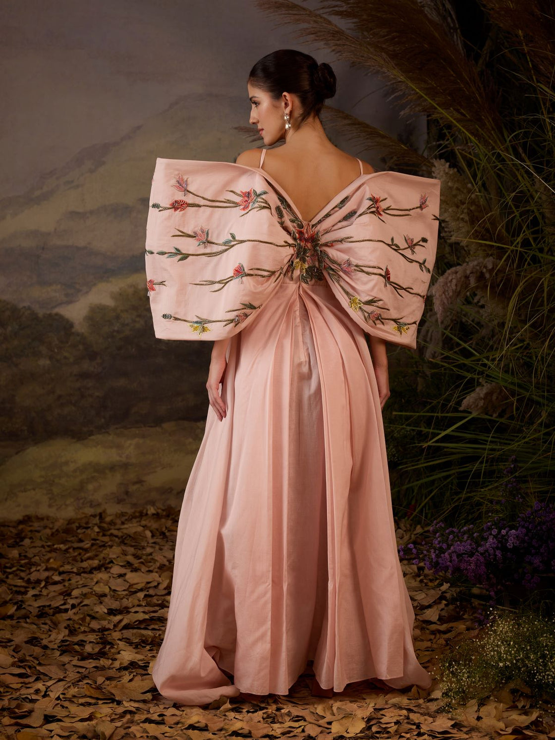 Blush Pink Bow Gown - samantchauhan Apparel & Accessories
