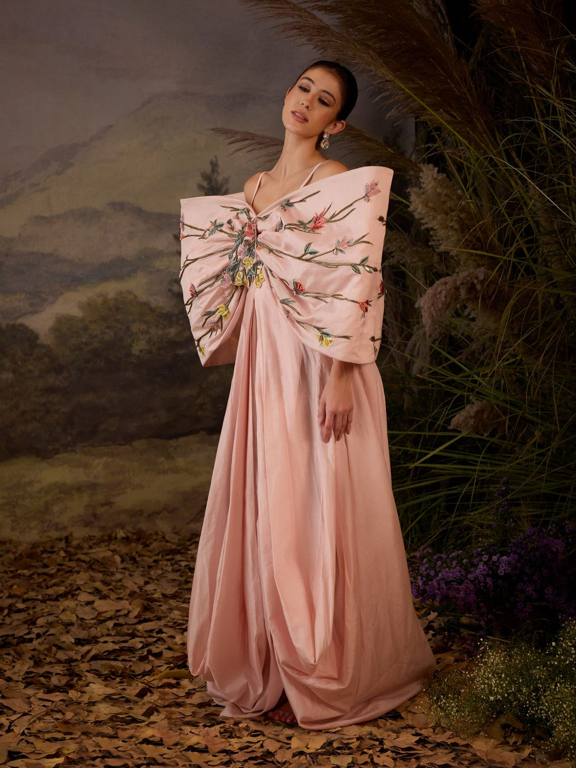 Blush Pink Bow Gown - samantchauhan Apparel & Accessories