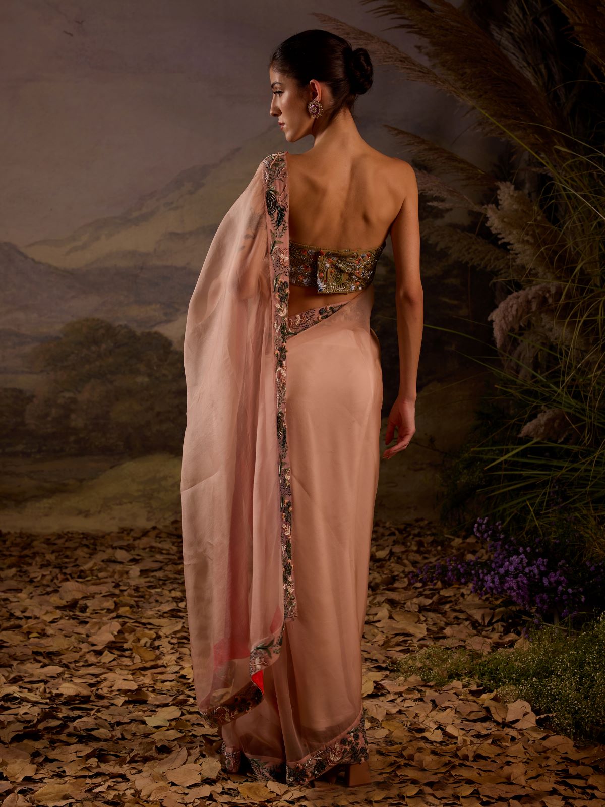 Blush Pink Embroidered Organza Saree - samantchauhan Apparel & Accessories