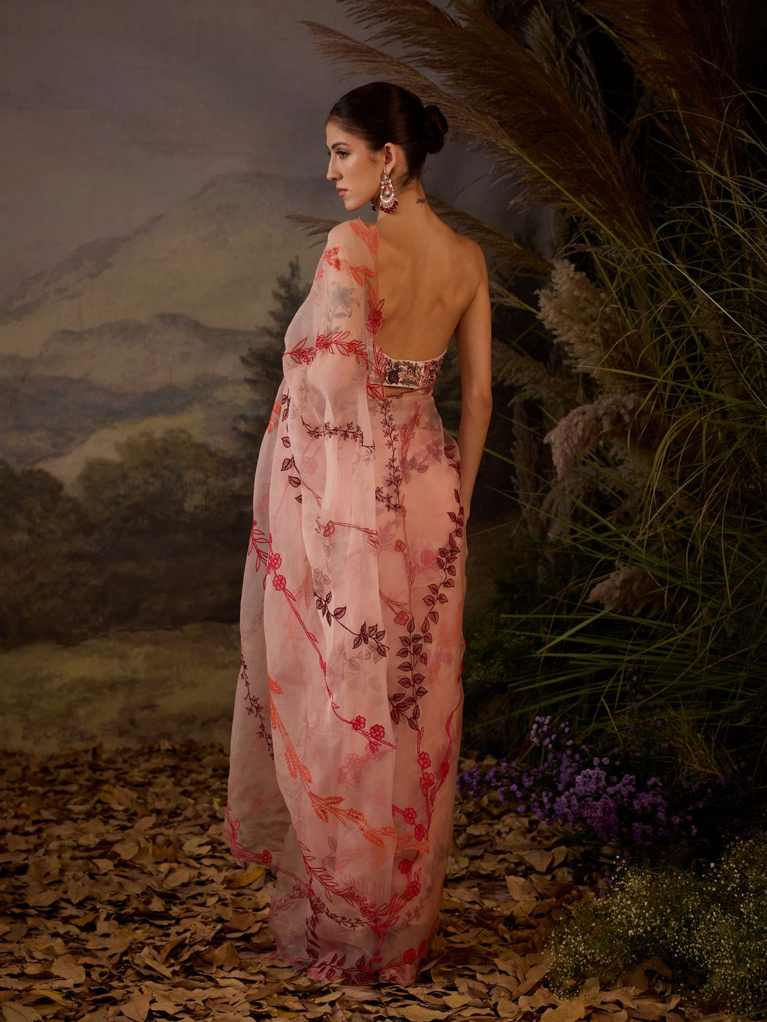 Blush Pink Embroidered Saree set - samantchauhan Apparel & Accessories