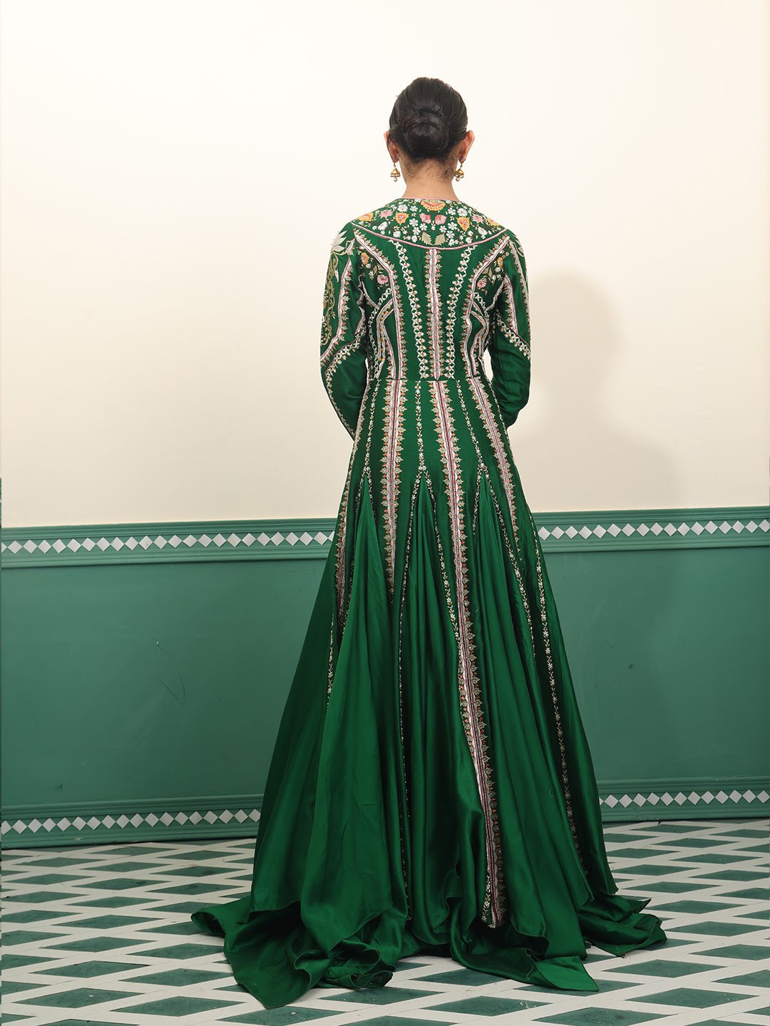 Chanderi silk godet flared dress - samantchauhan Apparel & Accessories