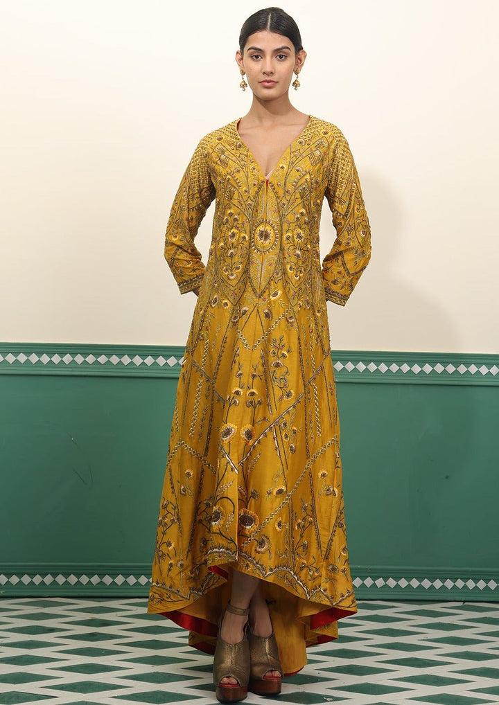 Chanderi silk kurta with high low hemline - samantchauhan Apparel &amp; Accessories
