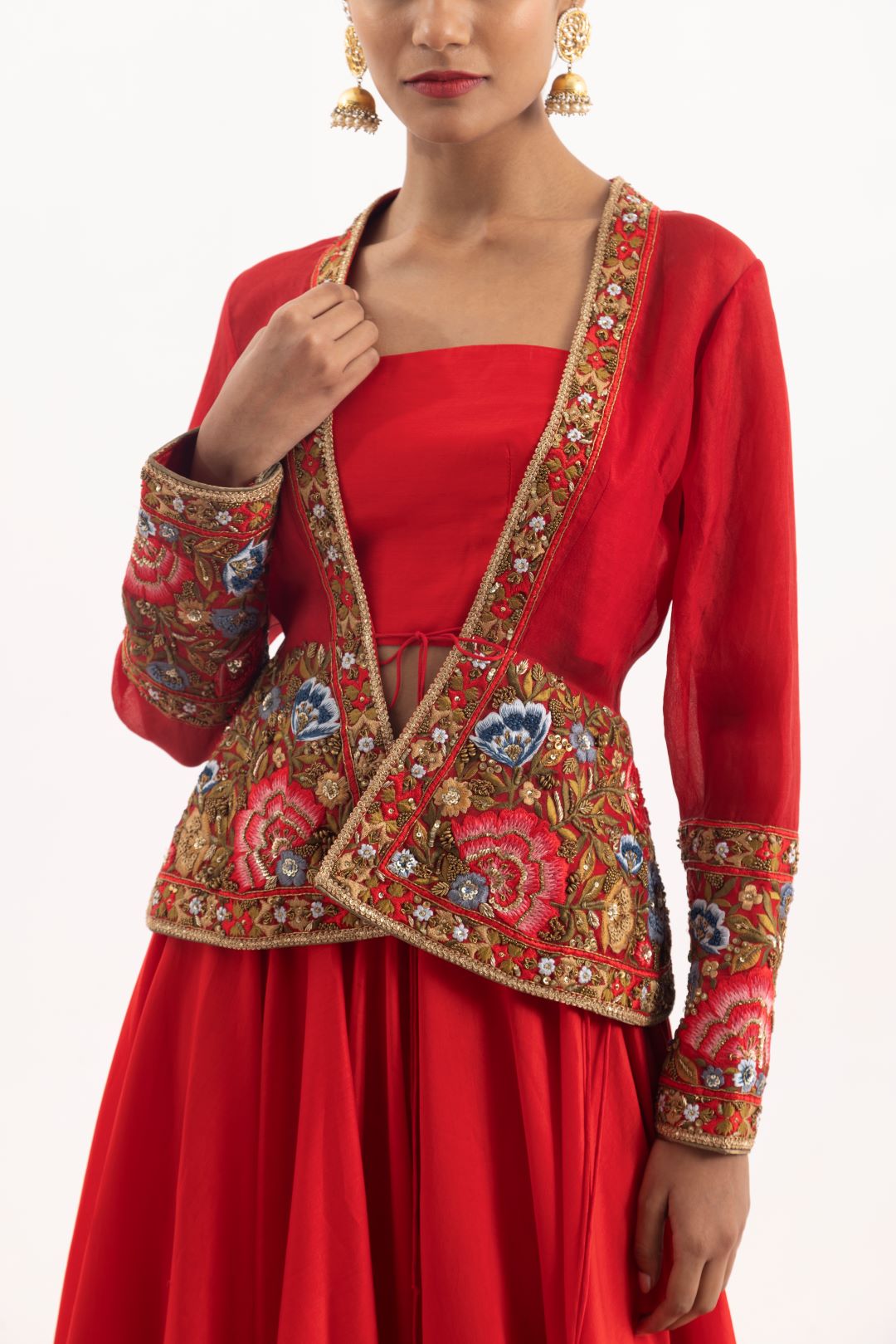 Chic 3 - piece ensemble featuring long skirt set - samantchauhan Apparel &amp; Accessories