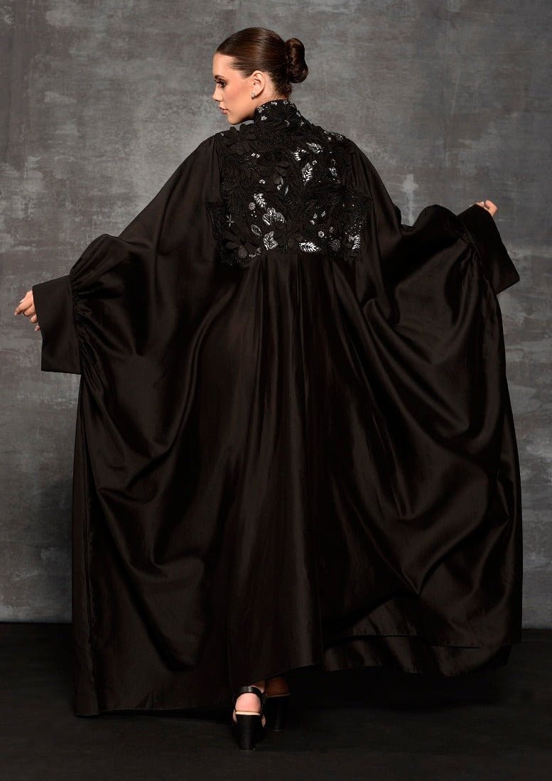 Chic black cotton silk kaftan - samantchauhan Apparel & Accessories