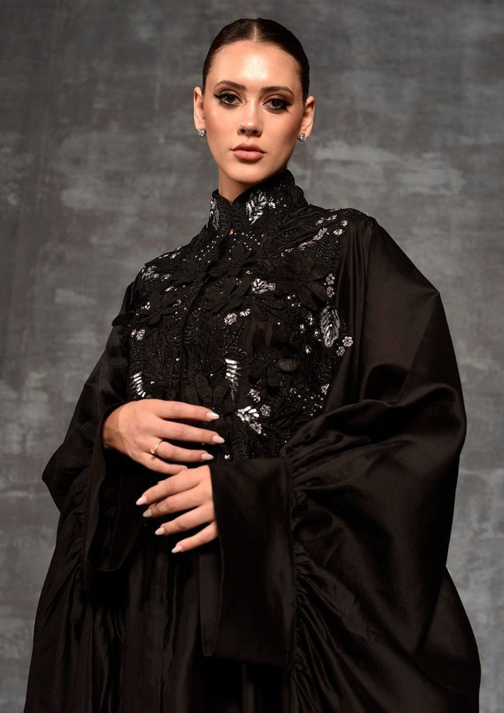Chic black cotton silk kaftan - samantchauhan Apparel &amp; Accessories