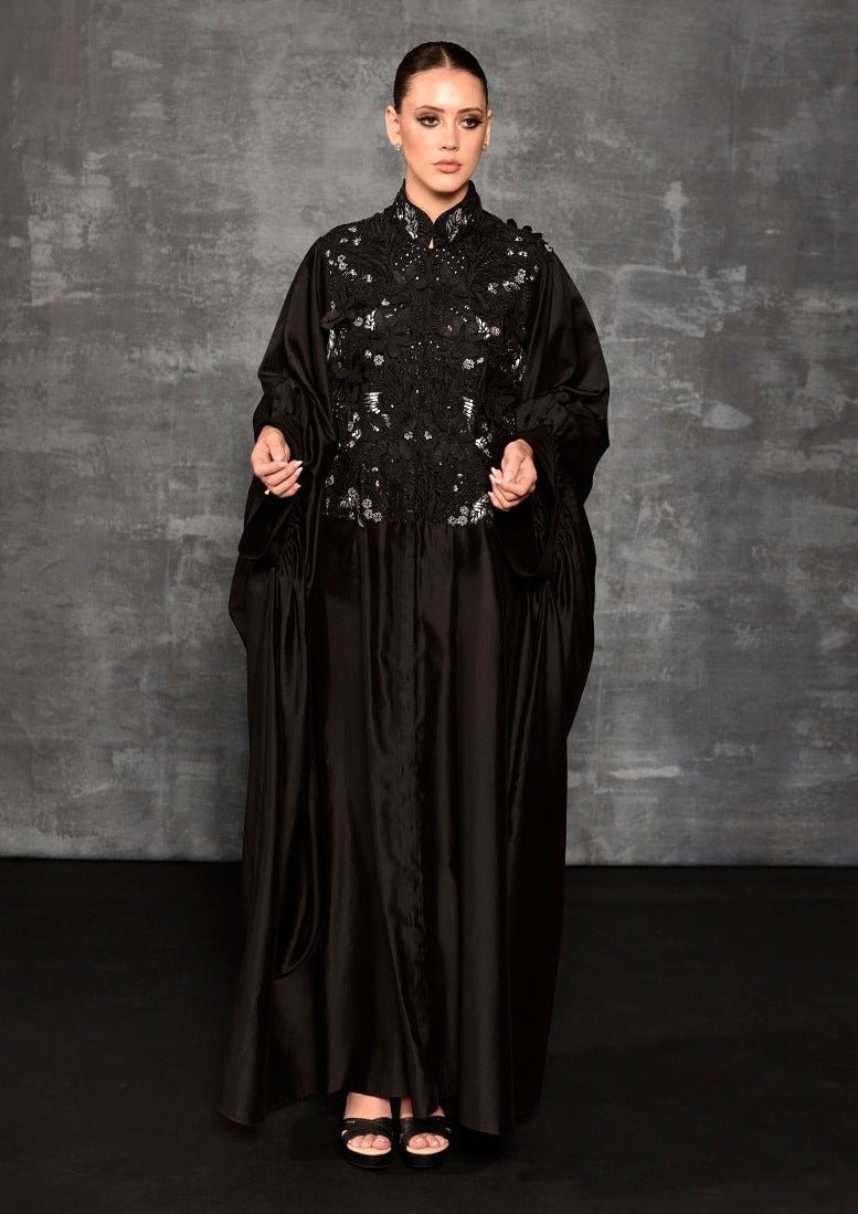 Chic black cotton silk kaftan - samantchauhan Apparel & Accessories