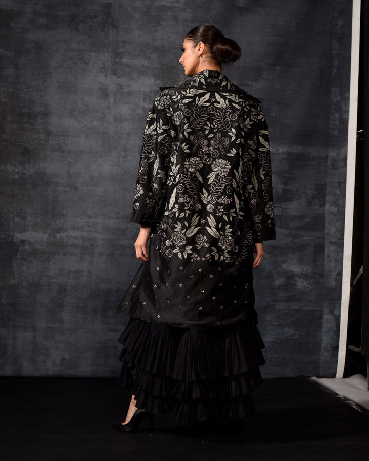 Chic Embroidered Longline Jacket - samantchauhan Apparel &amp; Accessories