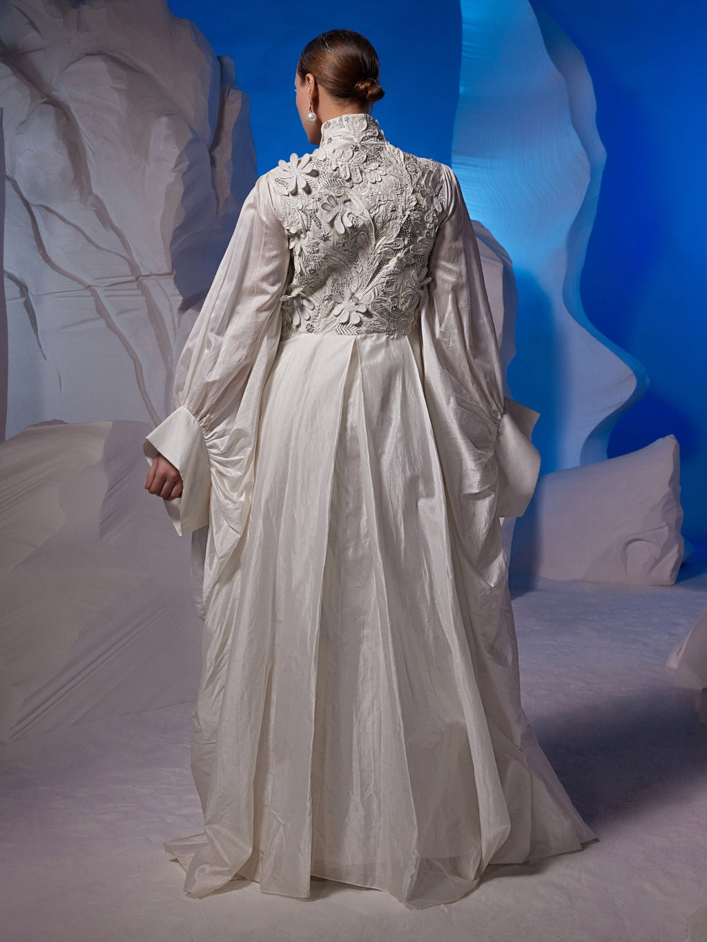 Chic ivory cotton silk kaftan - samantchauhan Apparel & Accessories