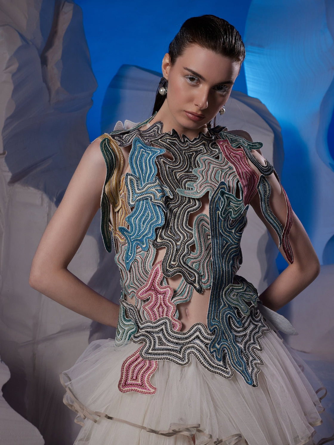 Cotton silk dress with cut - out embroidery at the yoke - samantchauhan Apparel & Accessories