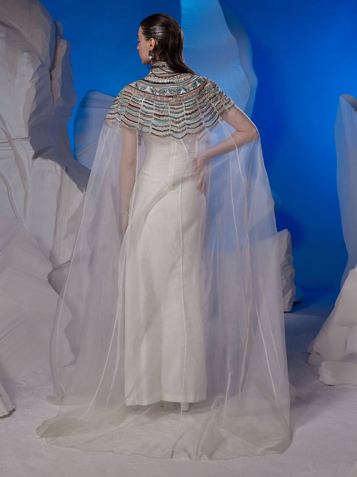 Cotton silk high - neck fitted dress - samantchauhan Apparel &amp; Accessories