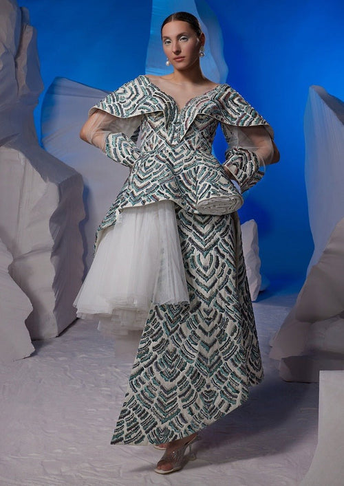 Cotton silk short dress with a high - low hem - samantchauhan Apparel & Accessories