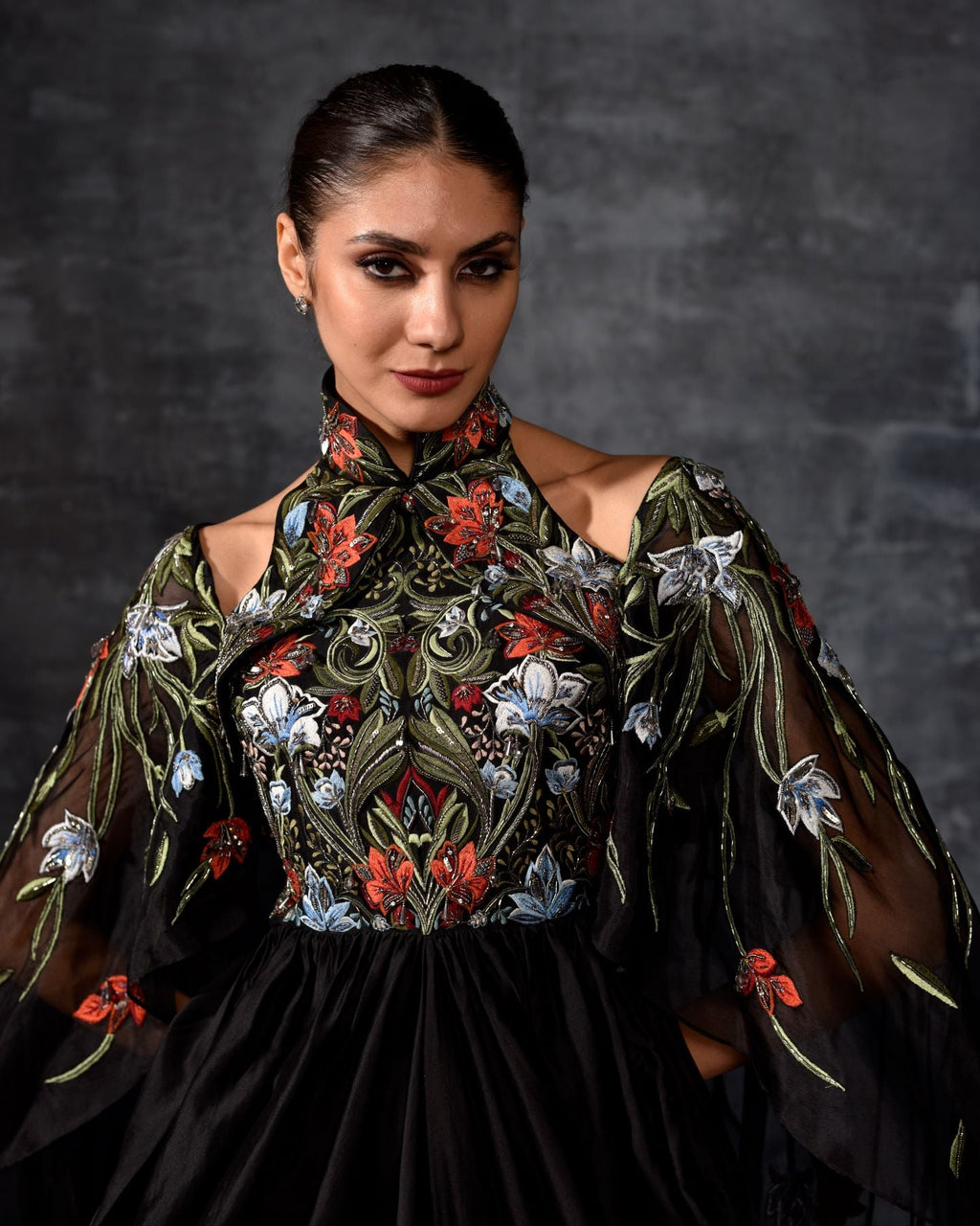 dramatic black ensemble gown - samantchauhan Apparel & Accessories