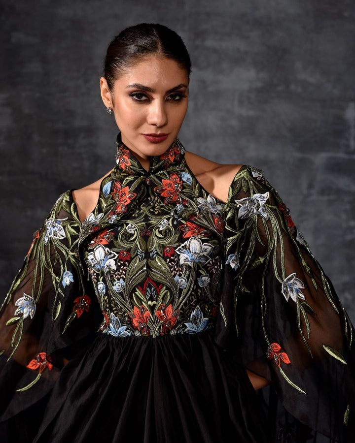 dramatic black ensemble gown - samantchauhan Apparel &amp; Accessories