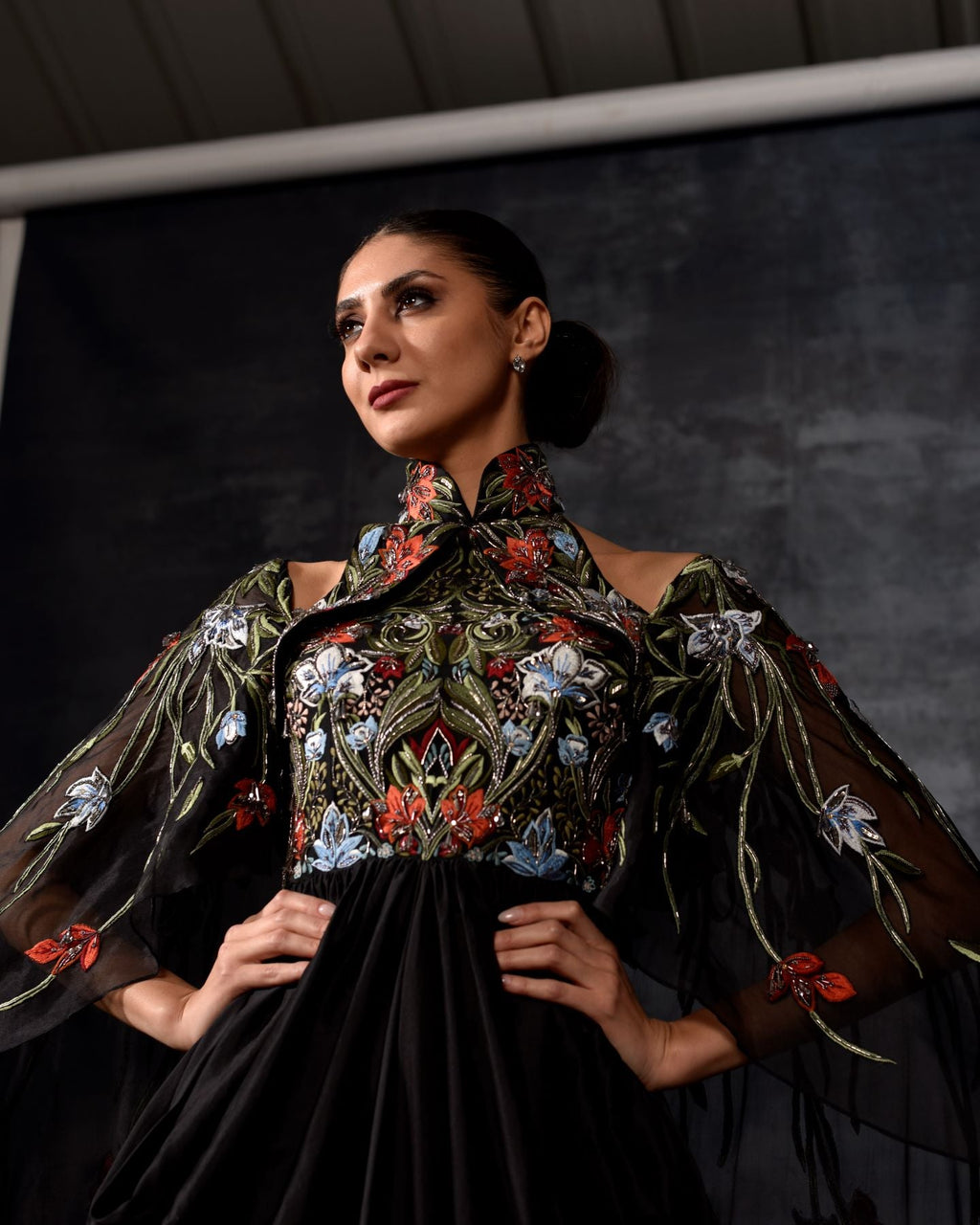 dramatic black ensemble gown - samantchauhan Apparel & Accessories