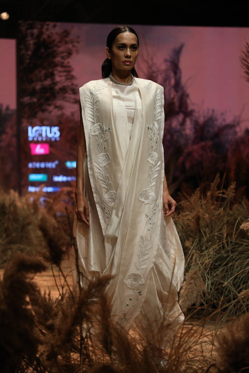 Draped Embroidered Dhoti Jumpsuit - samantchauhan