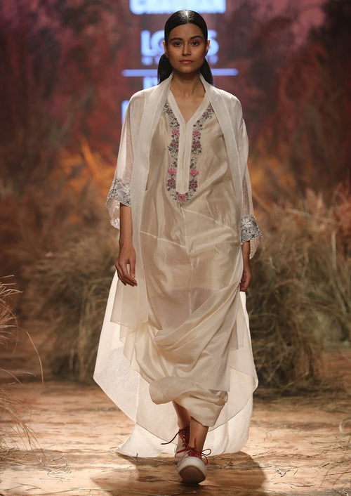 Draped Inner Dress & Long Jacket - samantchauhan