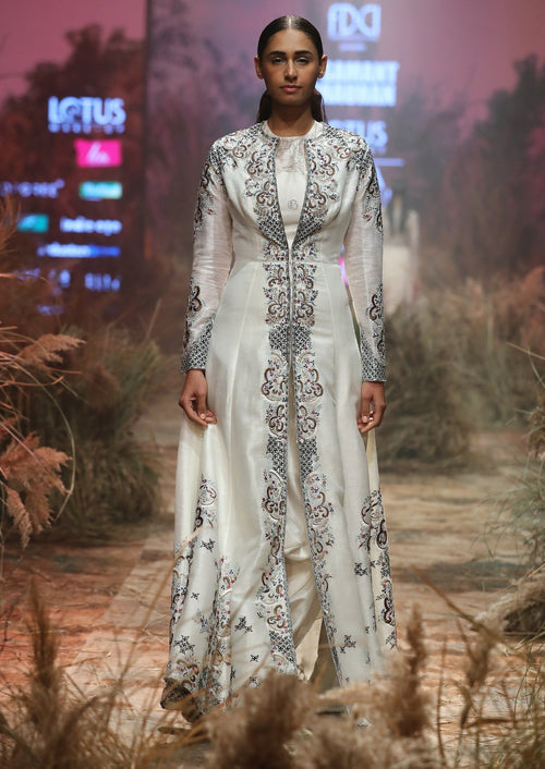 Draped Inner Dress & Long Jacket - samantchauhan
