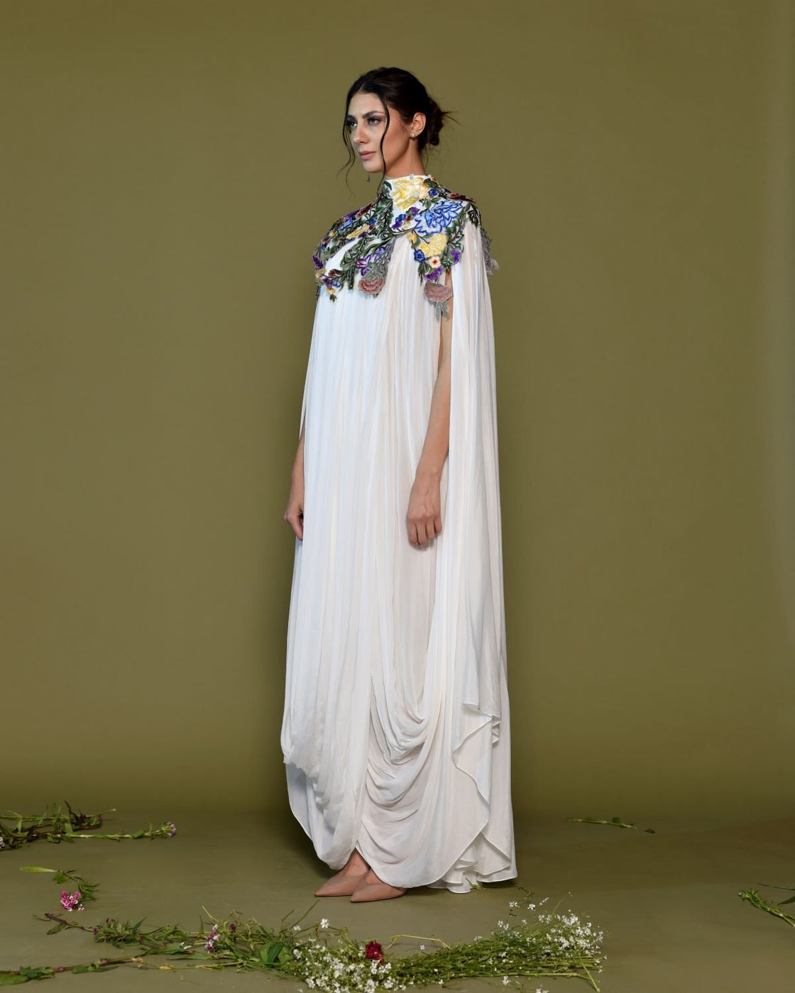 Emanate ethereal grace in multi color work Kaftan dress - samantchauhan Apparel & Accessories