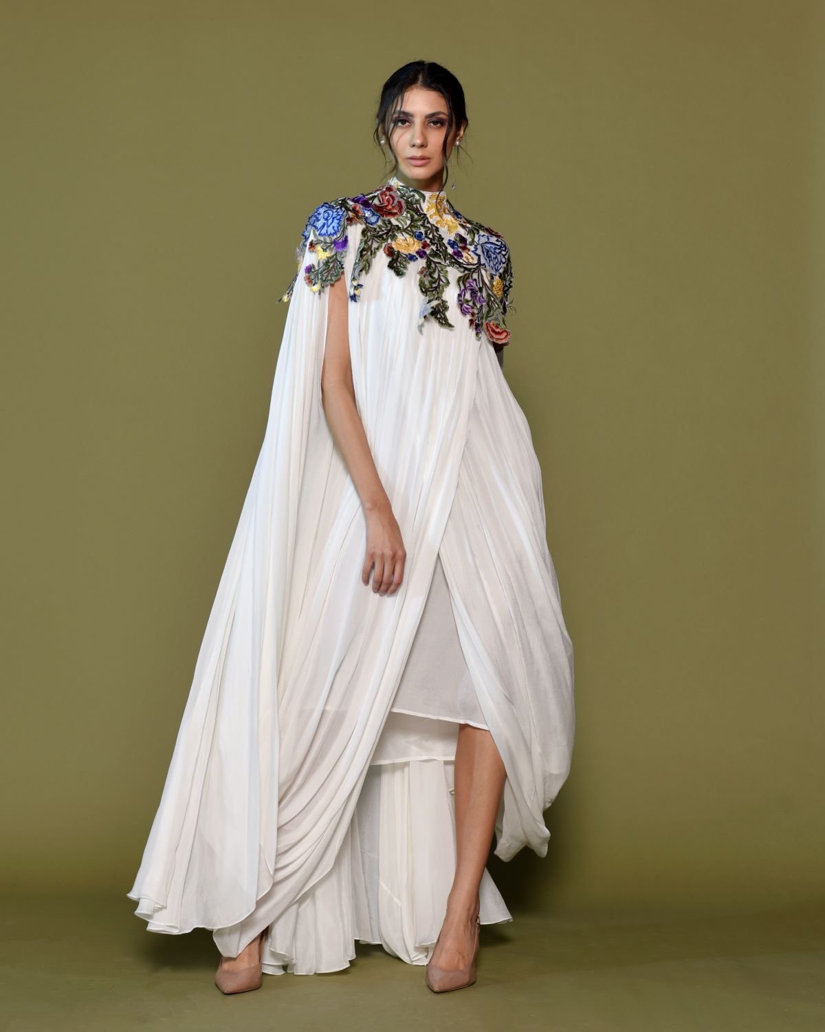 Emanate ethereal grace in multi color work Kaftan dress - samantchauhan Apparel & Accessories