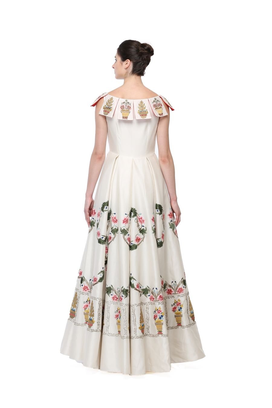 Embroidered Boat - Neck Gown - samantchauhan