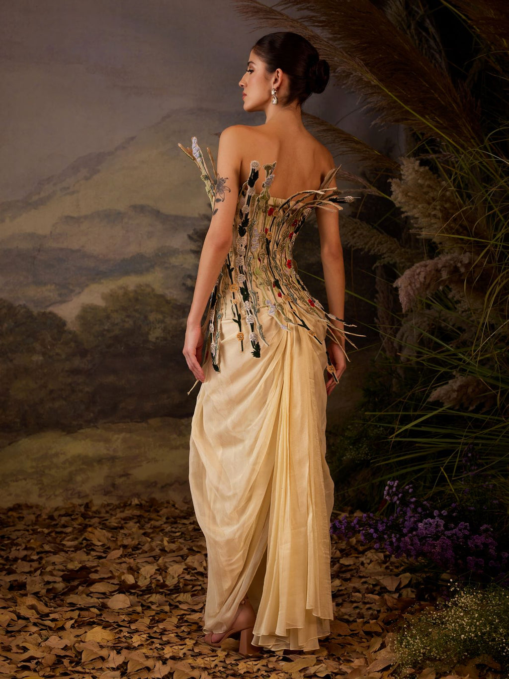 Embroidered Corset Drape dhoti skirt - samantchauhan Apparel & Accessories
