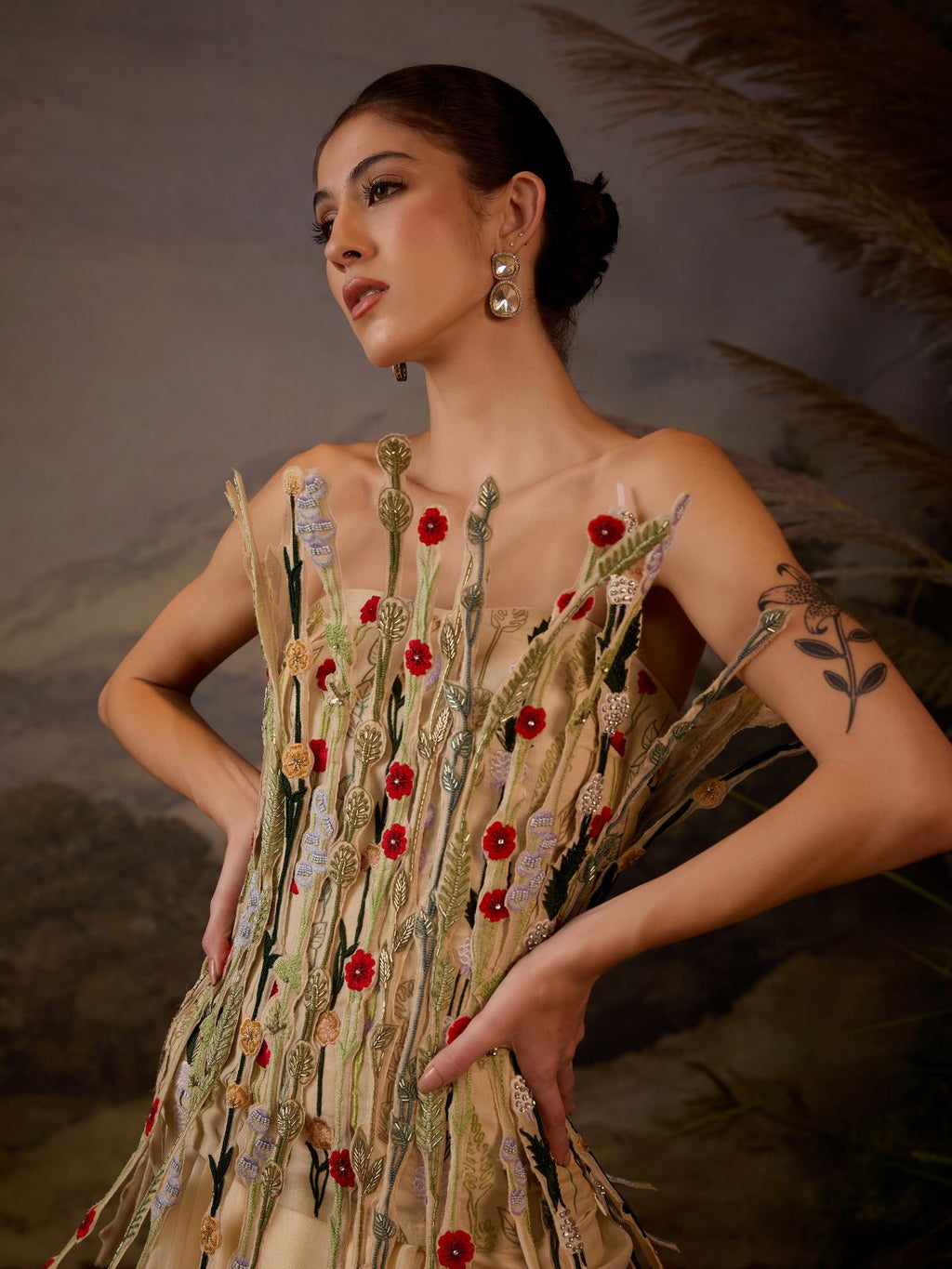Embroidered Corset Drape dhoti skirt - samantchauhan Apparel & Accessories
