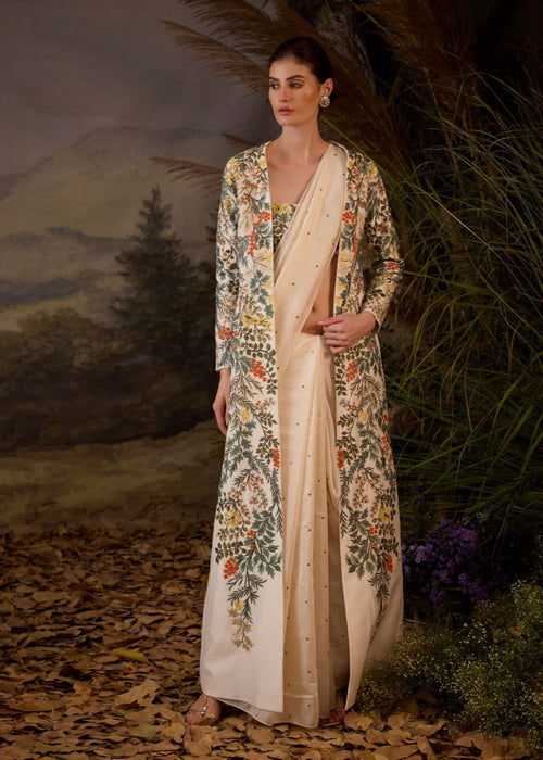 Embroidered Jacket with & Bustier - samantchauhan Apparel & Accessories