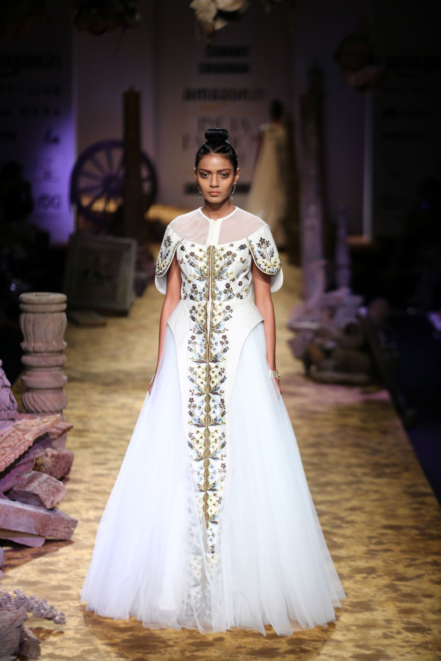 Embroidered Paneled Gown. - samantchauhan
