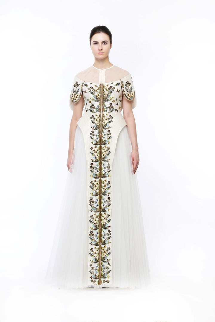 Embroidered Paneled Gown. - samantchauhan