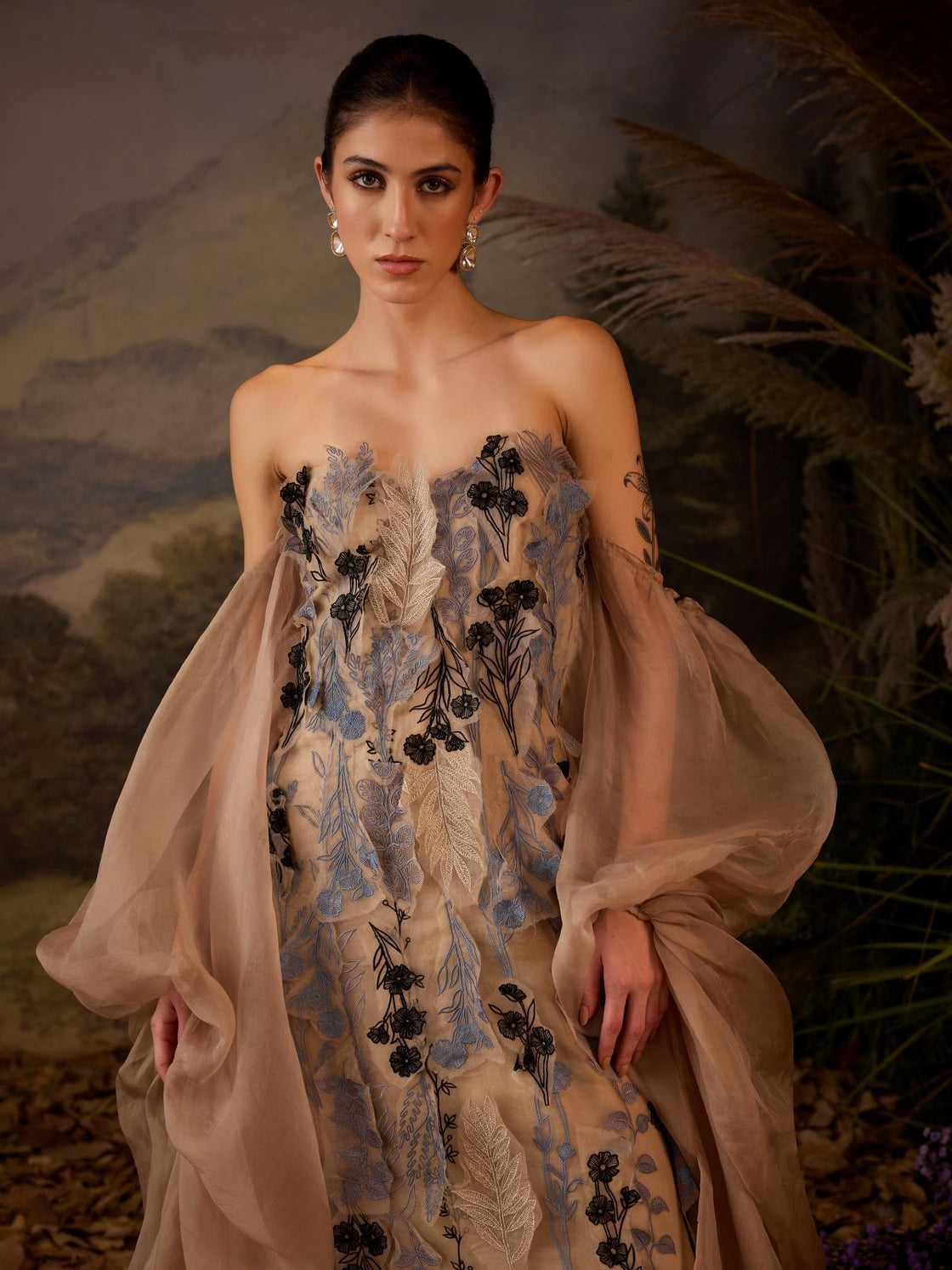 Ethereal Floral Embroidered Gown - samantchauhan Apparel & Accessories