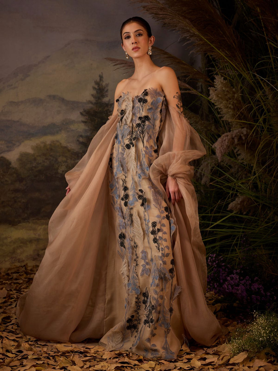 Ethereal Floral Embroidered Gown - samantchauhan Apparel & Accessories