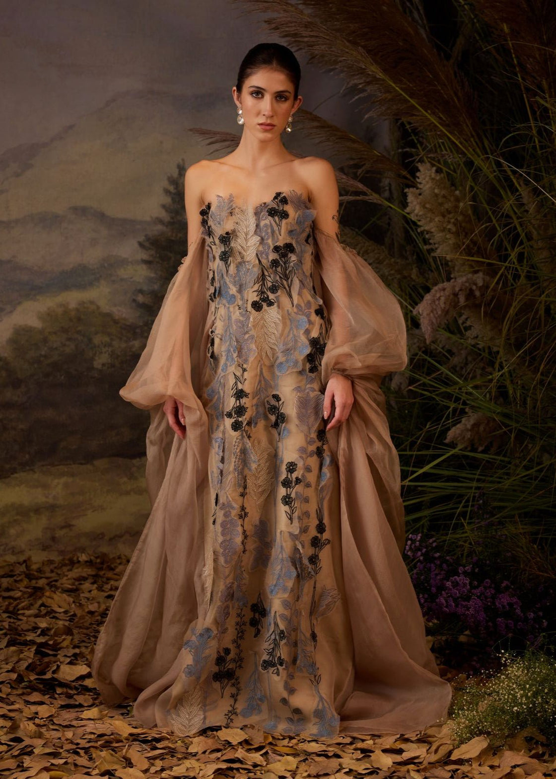 Ethereal Floral Embroidered Gown - samantchauhan Apparel & Accessories