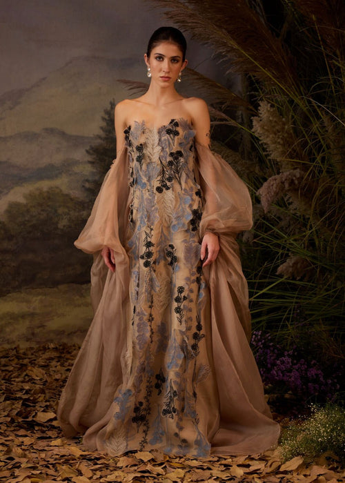 Ethereal Floral Embroidered Gown - samantchauhan Apparel & Accessories