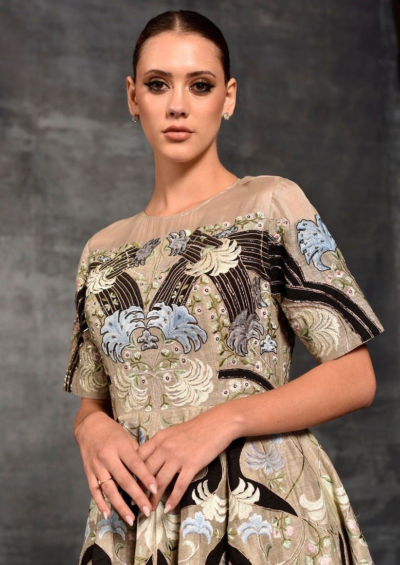 Featured here is a high - neck fit, A - line floor length gown - samantchauhan Apparel & Accessories