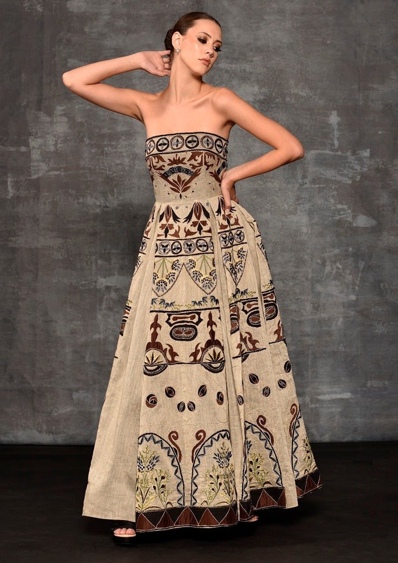 Fit & flare Bustier Embroidered Gown - samantchauhan