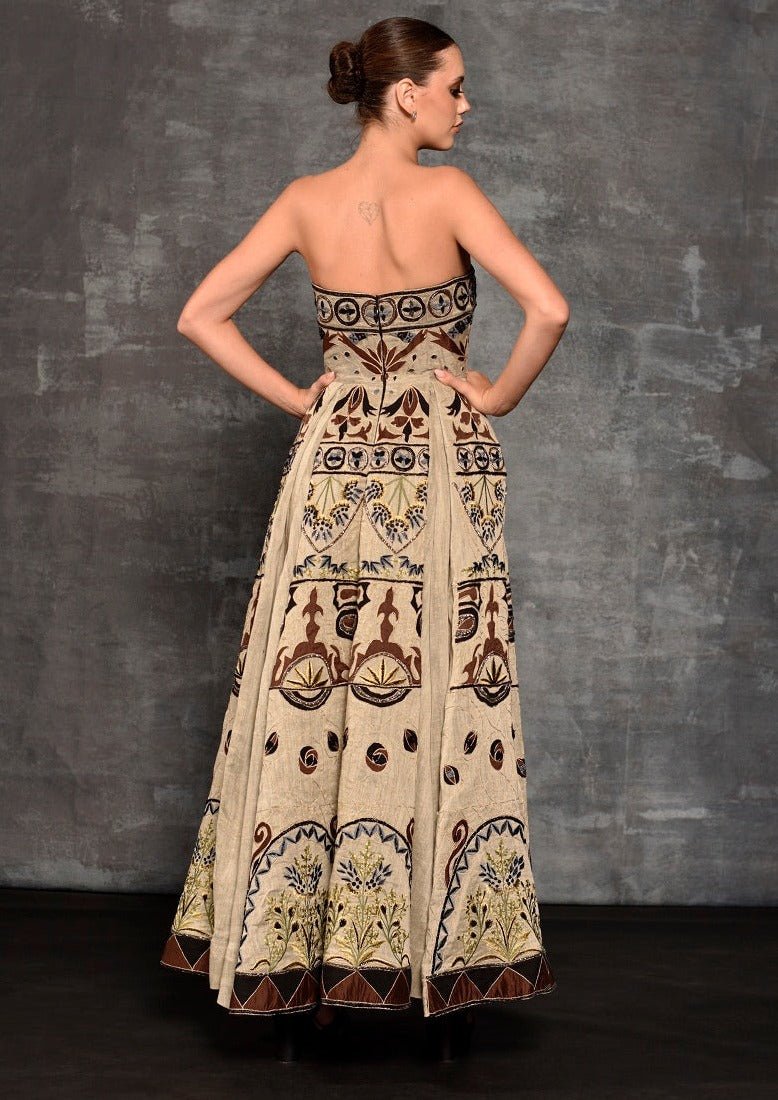 Fit & flare Bustier Embroidered Gown - samantchauhan