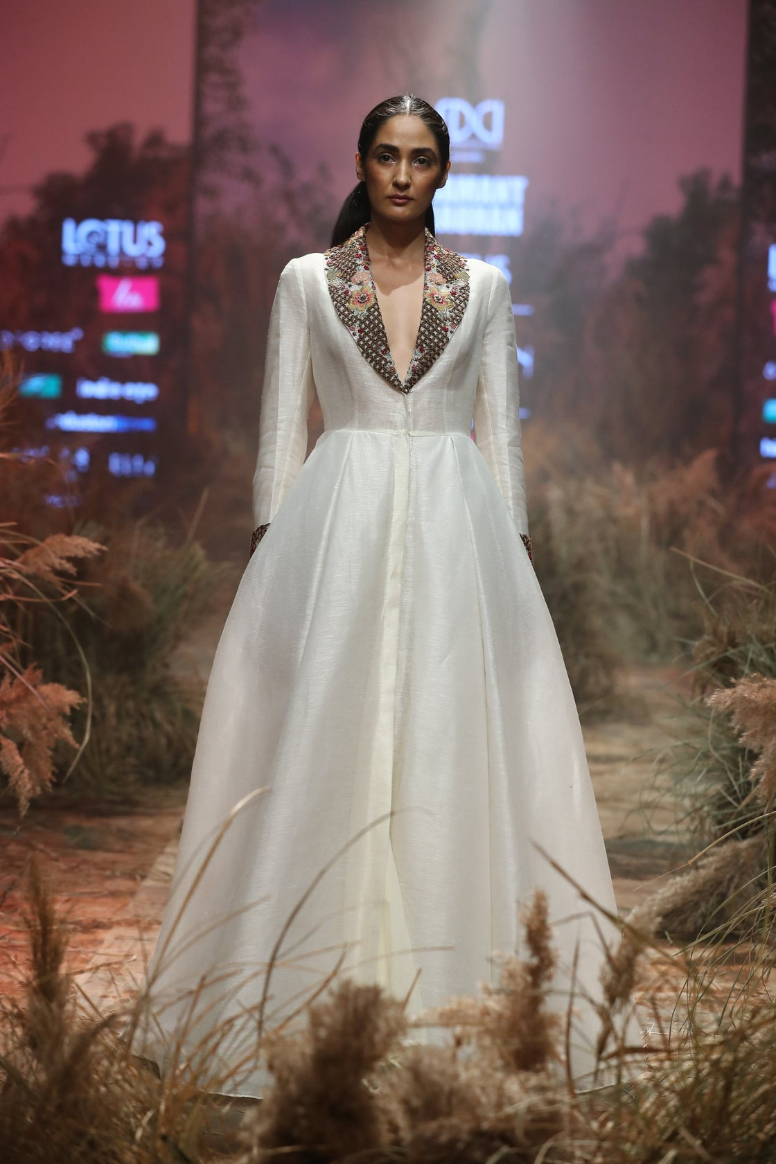 Fit & Flare Embroidered Gown - samantchauhan