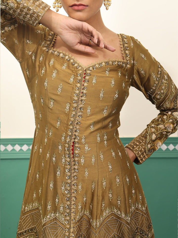 Floor length embroiderd front open dress - samantchauhan Apparel &amp; Accessories