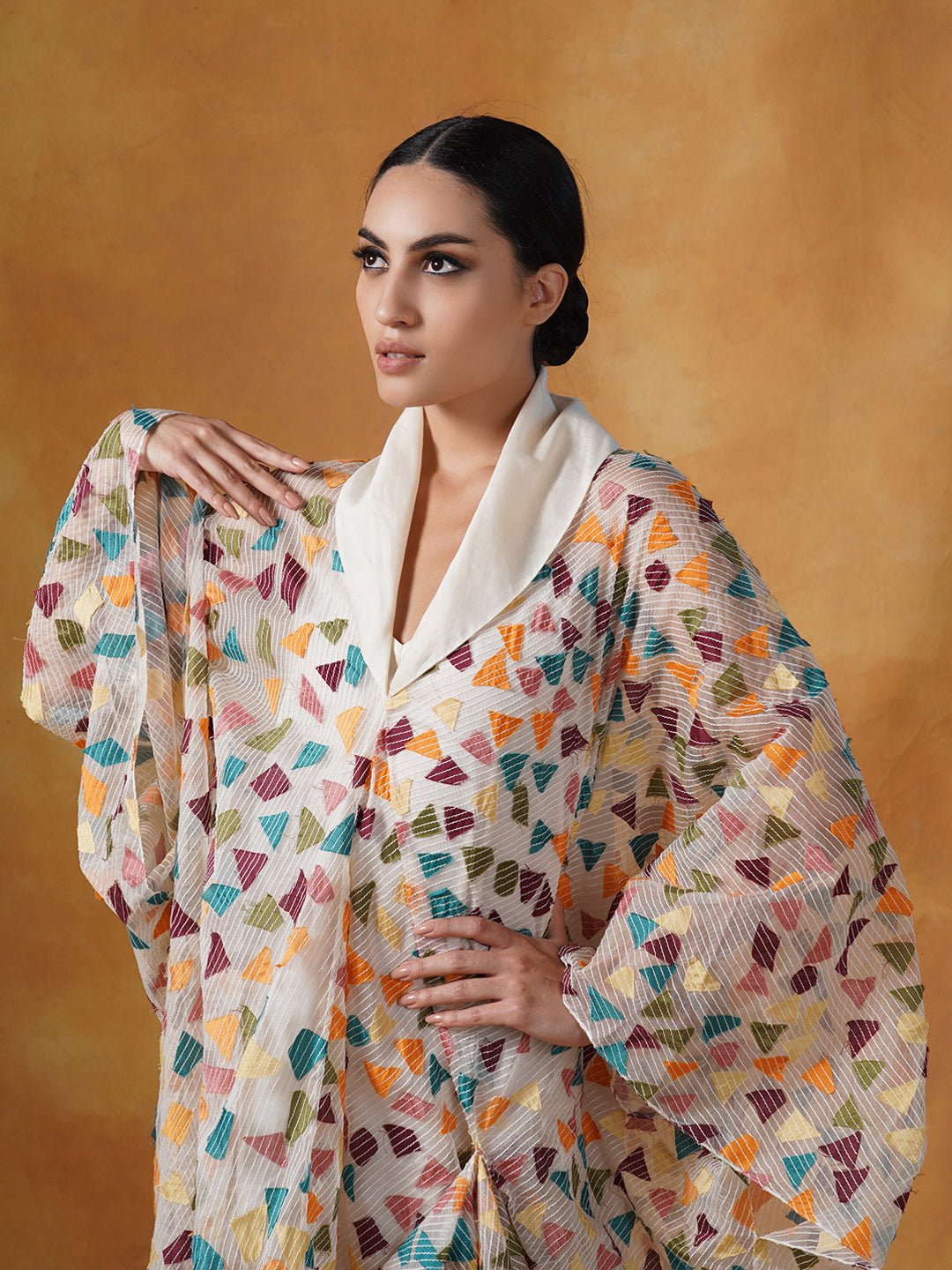 Floor - length kaftaan dress in organza silk - samantchauhan Apparel & Accessories