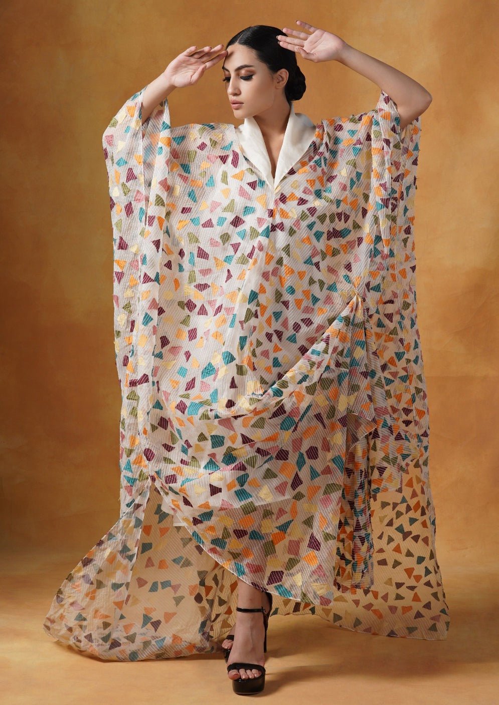 Floor - length kaftaan dress in organza silk - samantchauhan Apparel & Accessories