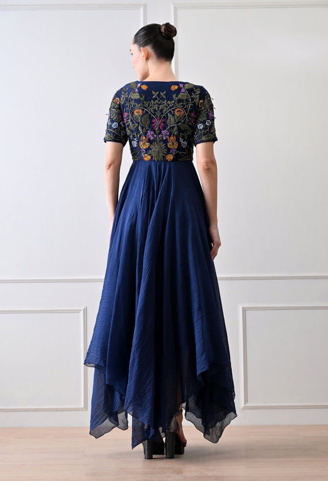Floraison Blue Anarkali - samantchauhan Apparel & Accessories