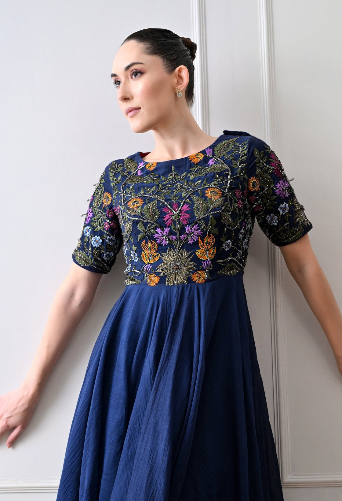 Floraison Blue Anarkali - samantchauhan Apparel & Accessories