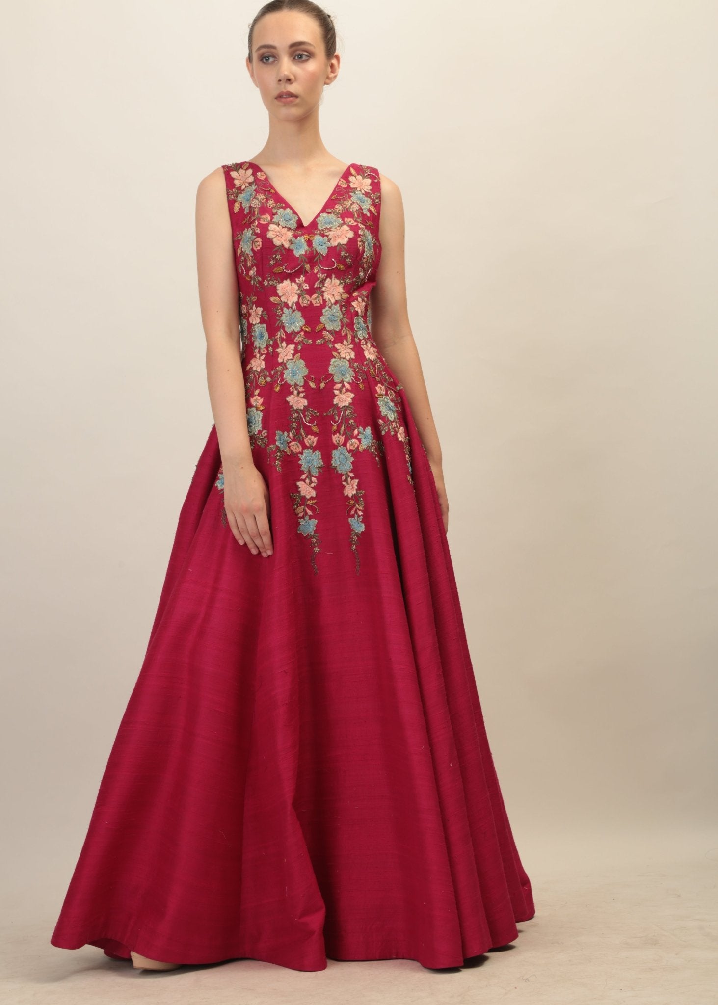 Floral Embroidered anarkali - samantchauhan