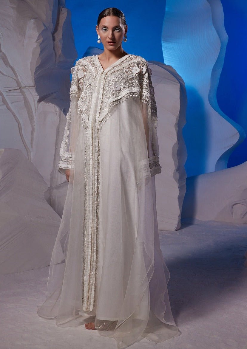 Front open kaftan in organza fabric - samantchauhan Apparel & Accessories