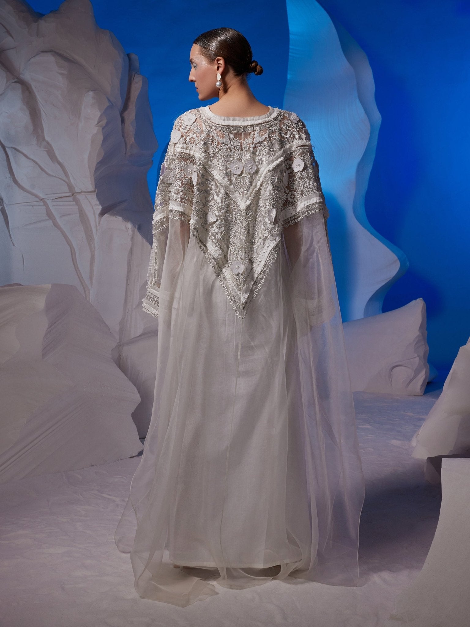Front open kaftan in organza fabric - samantchauhan Apparel & Accessories