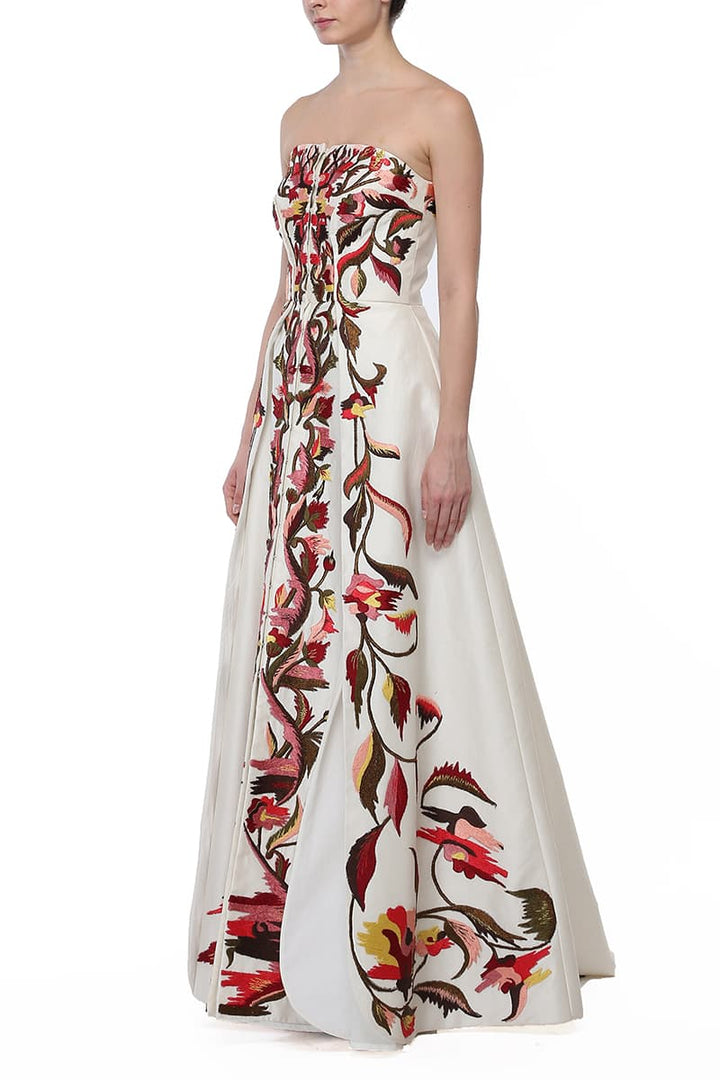 Front - opening Fit &amp; Flare Gown - samantchauhan