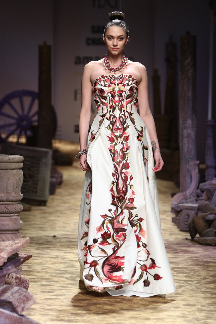 Front - opening Fit &amp; Flare Gown - samantchauhan